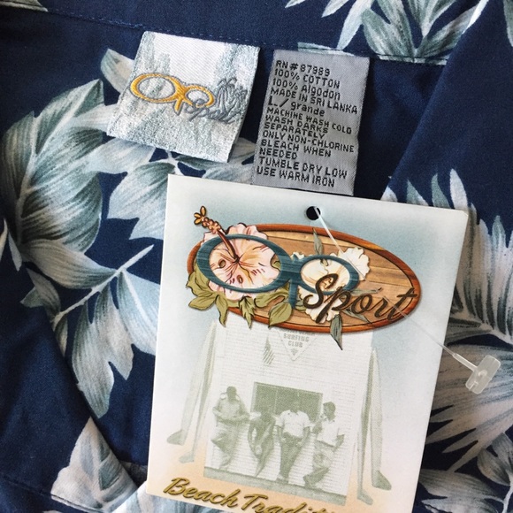 🆕💥 OP Sport Hawaiian Print Button Down Large - Picture 5 of 5